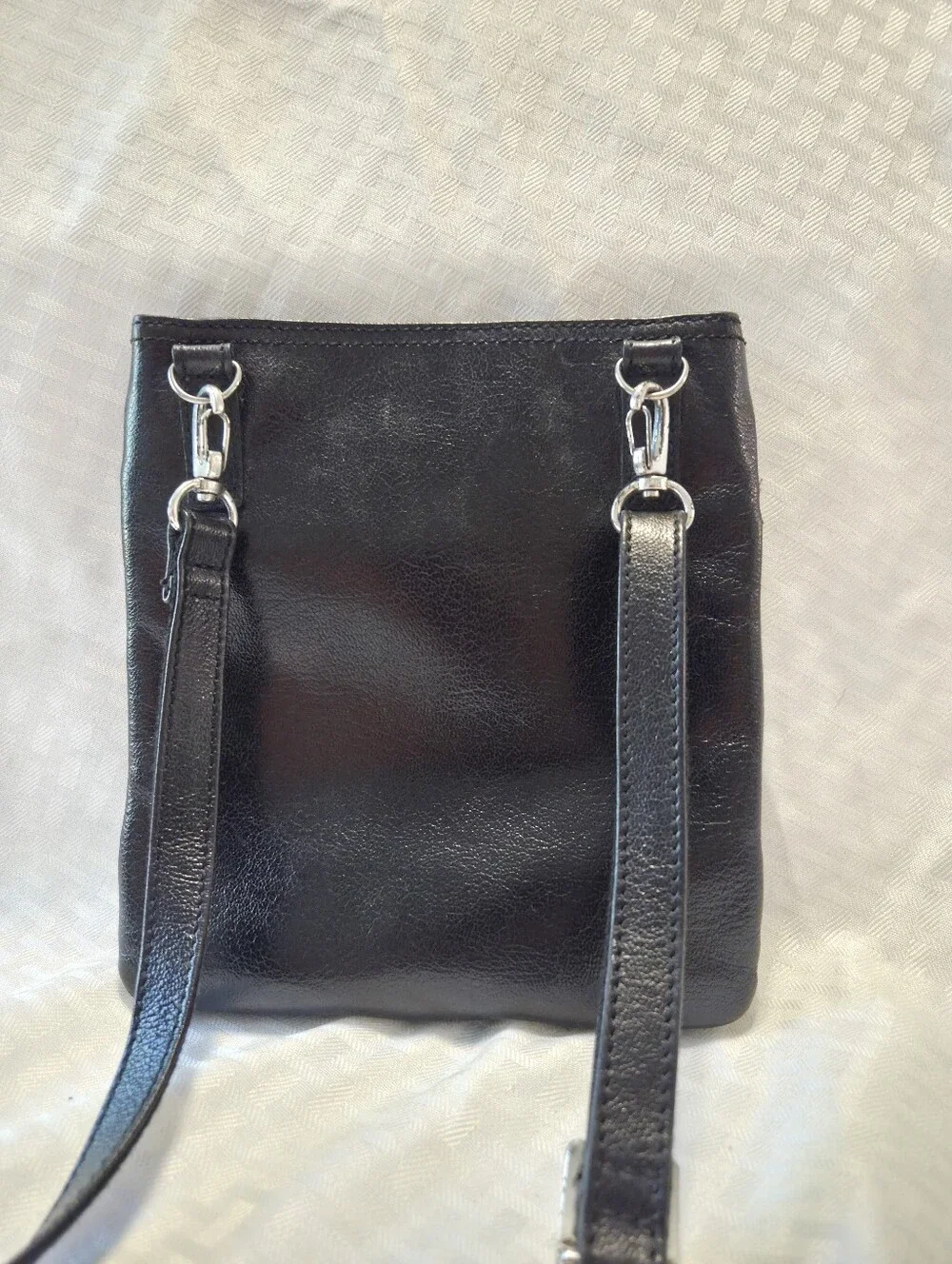 BRIGHTON Black Crossbody Bag Pebbled Leather Studded Ajustable Strap Purse